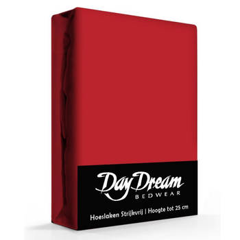 Day Dream Hoeslaken Katoen Rood - 90 x 220 cm