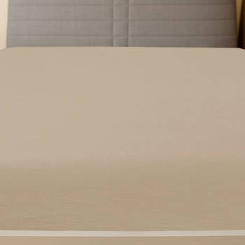 The Living Store Jersey Hoeslaken - 90 x 200 cm - Taupe