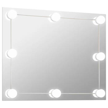 The Living Store Wandspiegel - LED - 70x50 cm - Zilver - 3.000K - 6.000K
