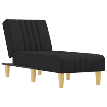 The Living Store Verstelbare Chaise Longue - Zwart - 55 x 140 x 70 cm - Multifunctioneel
