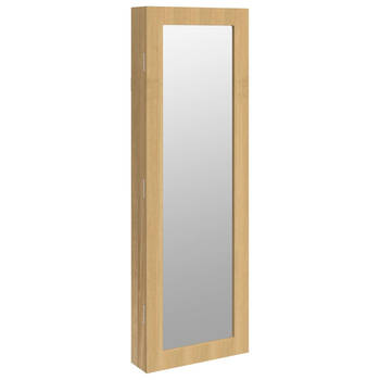 The Living Store Sieradenkast met spiegel - Trendy opbergoplossing - 30 x 8.5 x 90 cm - Duurzaam materiaal