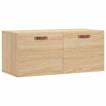 The Living Store Wandkast Sonoma Eiken - Zwevend - 80 x 36.5 x 35 cm - Duurzaam materiaal