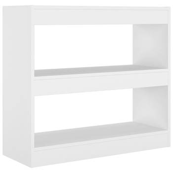 The Living Store Boekenkast - Kamerscherm - 80x30x72 cm - Wit