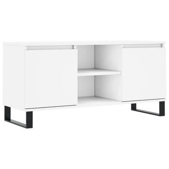 The Living Store TV-meubel wit - 104 x 35 x 50 cm - veel opbergruimte en stabiel materiaal