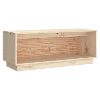 The Living Store Zwevend Tv-Meubel - Massief Grenenhout - 90x35x35 cm - Rustieke Uitstraling