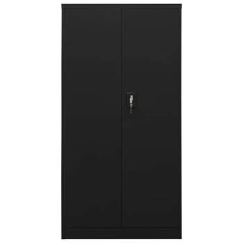 The Living Store Lockerkast - 90 x 40 x 180 cm - Staal zwart