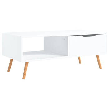 The Living Store Salontafel - Spaanplaat - 100 x 49.5 x 43 cm - wit