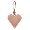 HAES DECO - Kersthanger Hart 10x3x10 cm - Roze - Kerstdecoratie, Decoratie Hanger, Kerstboomversiering