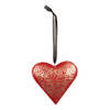 HAES DECO - Kersthanger Hart 10x2x10 cm - Rood - Kerstdecoratie, Decoratie Hanger, Kerstboomversiering