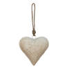 HAES DECO - Kersthanger Hart 16x4x16 cm - Beige - Kerstdecoratie, Decoratie Hanger, Kerstboomversiering