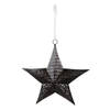 Clayre & Eef Decoratie Hanger Ster 25x27 cm Zwart Ijzer Kersthanger Zwart Kersthanger