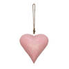 HAES DECO - Kersthanger Hart 20x6x20 cm - Roze - Kerstdecoratie, Decoratie Hanger, Kerstboomversiering