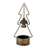 HAES DECO - Kerstboom Kandelaar 10x8x24 cm - Koperkleurig - Kaarsenstandaard, Kaarsenhouder, Kerstdecoratie