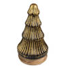 Clayre & Eef Kerstdecoratie Kerstboom 24 cm Goudkleurig Hout Glas Goudkleurig