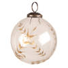 Clayre & Eef Kerstbal Ø 10 cm Transparant Glas Takjes Kerstdecoratie Transparant Kerstdecoratie