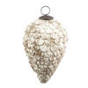 HAES DECO - Kerstbal 14x14x25 cm - Beige - Kerstversiering, Kerstdecoratie, Decoratie Hanger, Kerstboomversiering