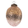 Clayre & Eef Kerstbal Ø 6 cm Roze Glas Kerstboomversiering Roze Kerstboomversiering