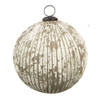 HAES DECO - Kerstbal Ø 20x20 cm - Beige - Kerstversiering, Kerstdecoratie, Decoratie Hanger, Kerstboomversiering