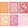 Creotime kartonblok 10,5 x 14,8 cm 6 designs 4 kleuren roze/rood