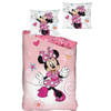 Disney Minnie Mouse Dekbedovertrek Pink Beauty - Eenpersoons - 140 x 200 + 65 x 65 cm - Katoen Flanel