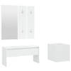 The Living Store Hallway Set White Wood - 80 x 30.5 x 40 cm - Storage Bench with Mirror - Coat Hooks - and Plant Box