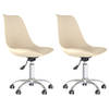 The Living Store Eetkamerstoelen 360 - Crème - Schuimvulling - 48x58x81-93 cm