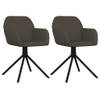 The Living Store Eetkamerstoelen - Donkergrijs 54x58.5x79.5 cm - Fluweel - Metaal en Multiplex