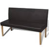 The Living Store Bank Grenenhouten Frame - Donkerbruin - 139.5 x 50 x 86 cm - Comfortabele Schuimvulling