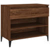 The Living Store Schoenenkast - Bruineiken - 70x36x60 cm - Hout en Metaal