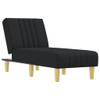 The Living Store Verstelbare Chaise Longue - Zwarte stof - 55 x 140 x 70 cm - Multifunctioneel