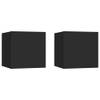 The Living Store TV-meubel - zwart bewerkt hout - 30.5 x 30 x 30 cm - deur links/rechts - montage vereist