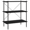 The Living Store opbergrek staand zwart 80 x 40 x 92 cm - stevig bewerkt houten blad - stalen constructie