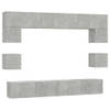 The Living Store TV-meubelset - Betongrijs bewerkt hout - 60x30x30 cm - 80x30x30 cm - 100x30x30 cm - 30.5x30x30 cm