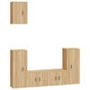 The Living Store TV-meubelset - Sonoma eiken - 2x 57x34.5x40 cm - 2x 40x34.5x80 cm - 1x 40x34.5x60 cm