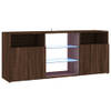 The Living Store TV-meubel LED-verlichting - Bruineiken - 120 x 30 x 50 cm - Duurzaam materiaal