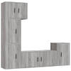 The Living Store Televisiekastenset Graceful Grey Sonoma Eiken - Wandgemonteerd - 5-delige set