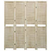 The Living Store Kamerscherm Vintage Paulowniahout - 140 x 1.5 x 165 cm - Ventilatie - Inklapbaar