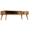 The Living Store Sheesham Salontafel - Vintage Charme - Massief Hout - Honingkleur - 110 x 50 x 37 cm