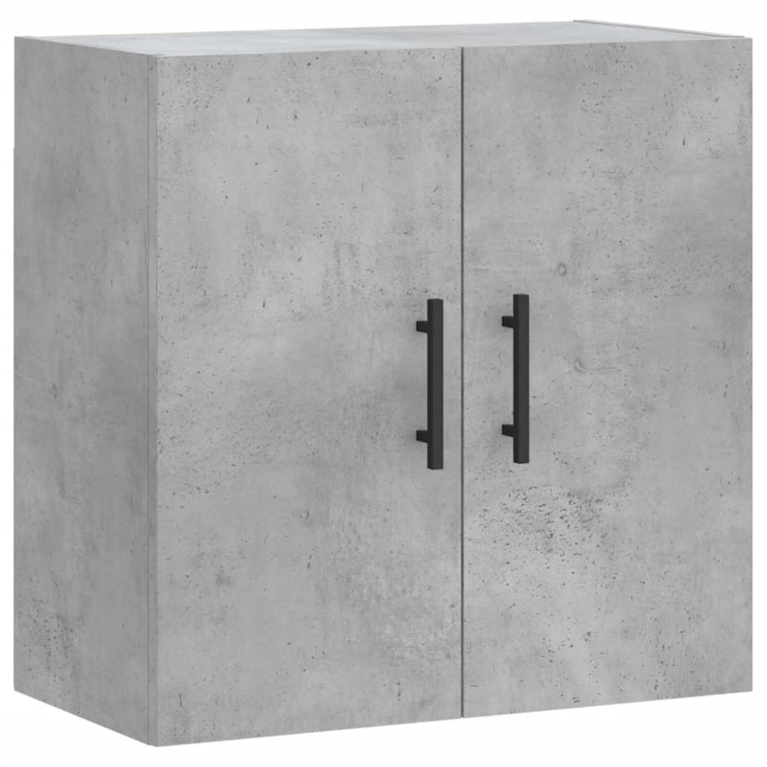 The Living Store Wandkast 60x31x60 cm bewerkt hout betongrijs - Kast