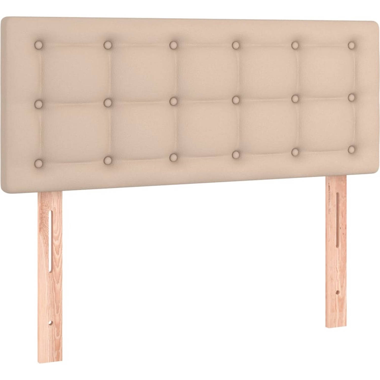 The Living Store Boxspringbed - The Living Store Cappuccino Kunstleren Bed - 203 x 83 x 78/88 cm - inclusief
