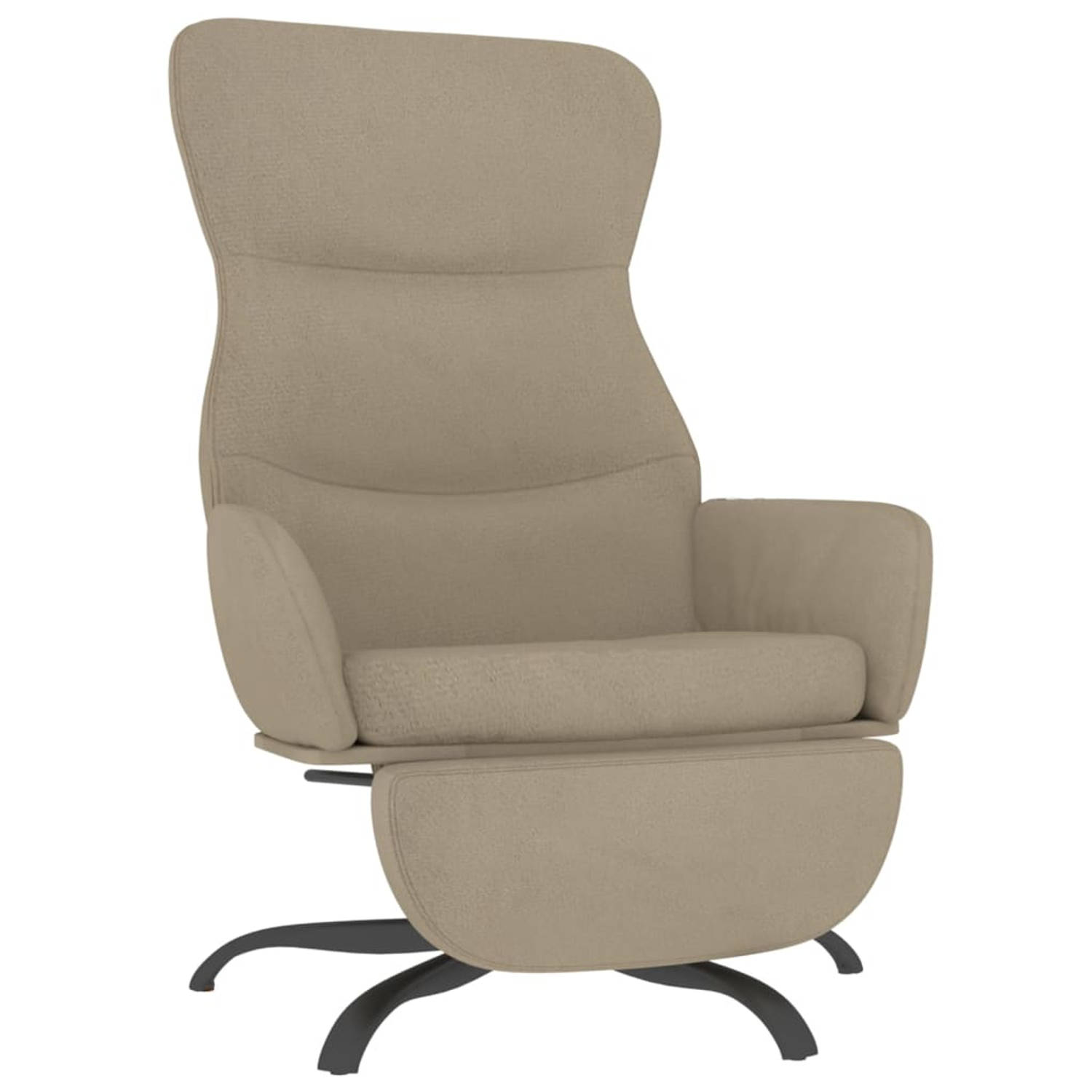 The Living Store Relaxstoel met voetensteun microvezelstof lichtgrijs - Fauteuil