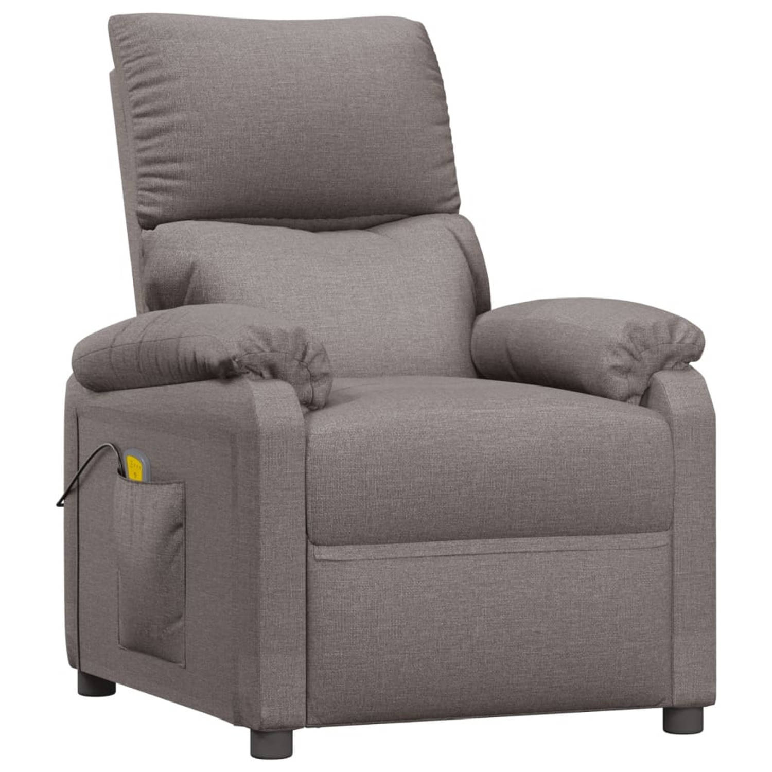 The Living Store Massagestoel stof taupe - Fauteuil