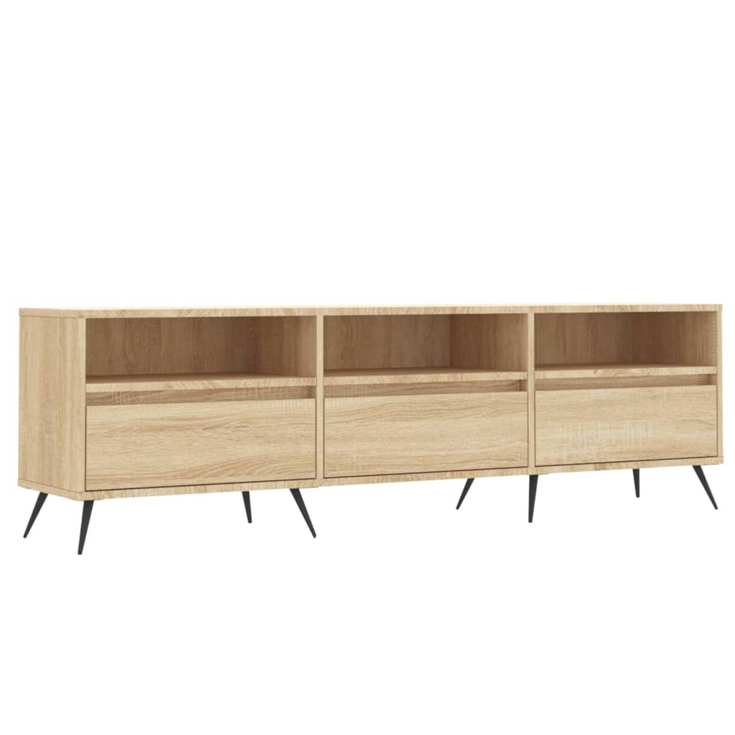 The Living Store Tv-meubel 150x30x44-5 cm bewerkt hout sonoma eikenkleurig - Kast