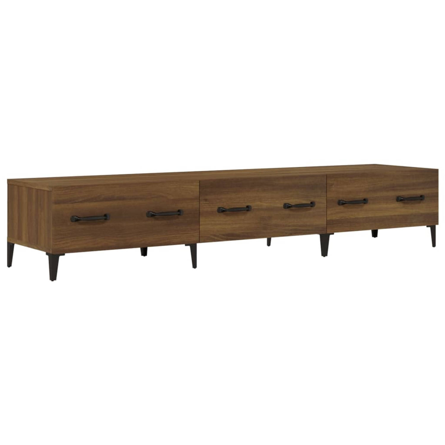 The Living Store TV-meubel Modern Bruineiken - 150 x 34.5 x 30 cm - Stevig hout - Voldoende opbergruimte
