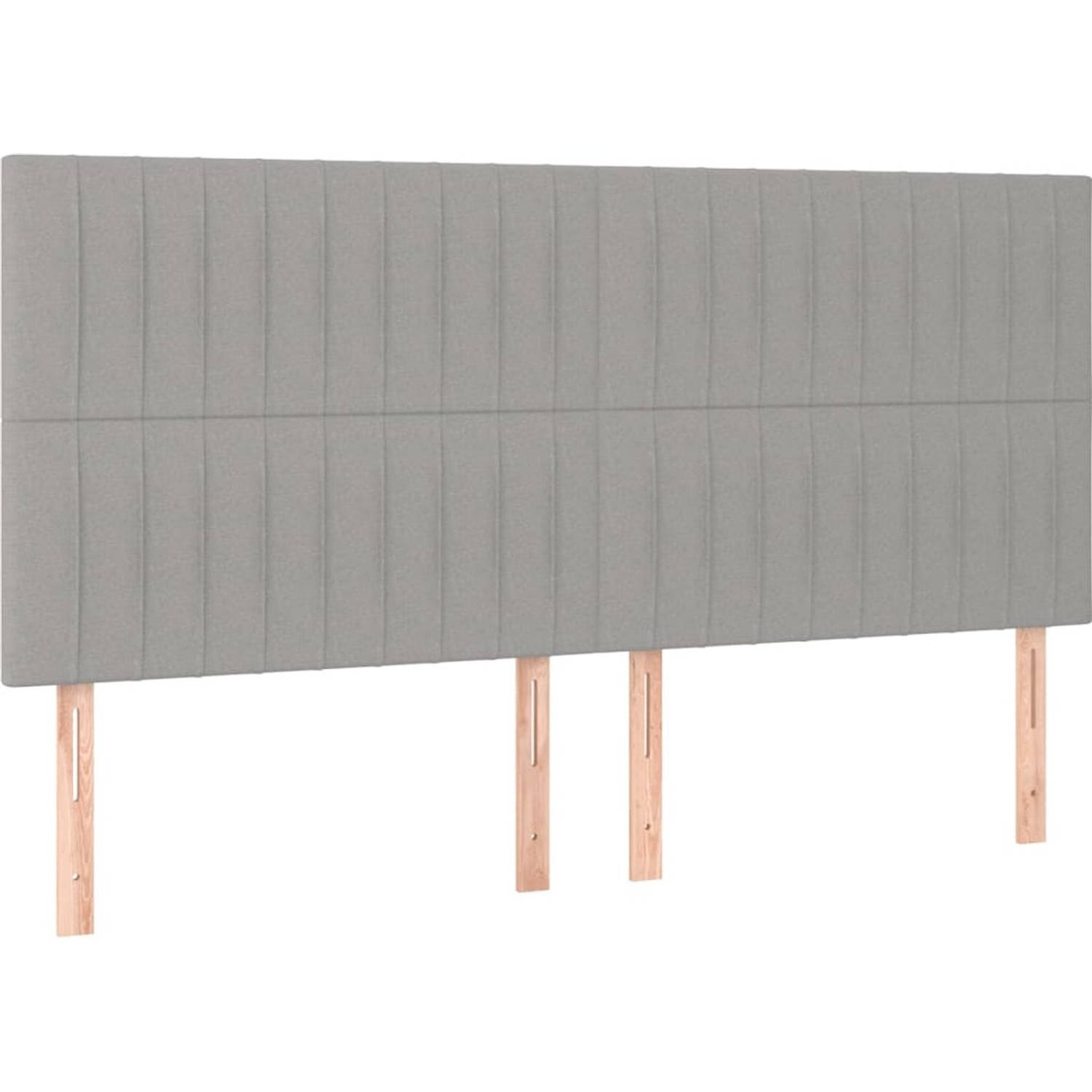 The Living Store Boxspringbed - The Living Store - Bed - 203x203x118/128cm - Lichtgrijs - Pocketvering matras