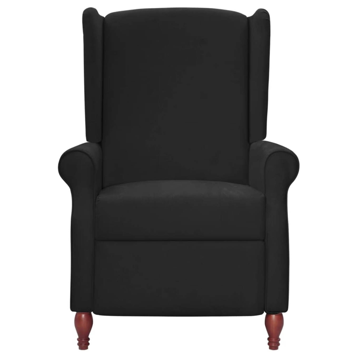 The Living Store Massagestoel verstelbaar stof zwart - Fauteuil