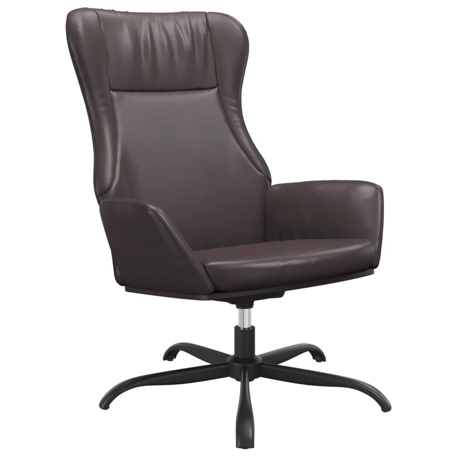 The Living Store Relaxstoel kunstleer bruin - Fauteuil