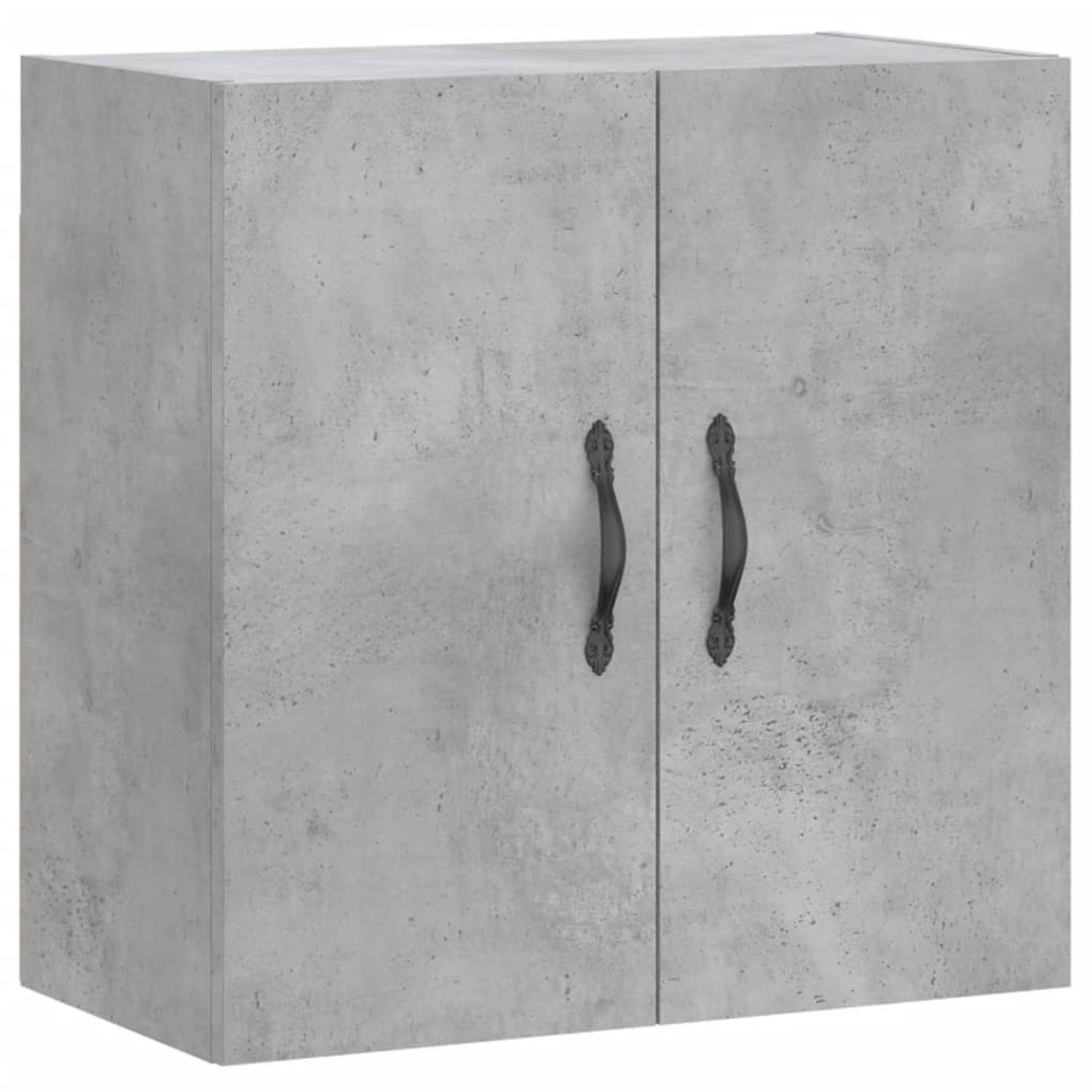 The Living Store Wandkast 60x31x60 cm bewerkt hout betongrijs - Kast