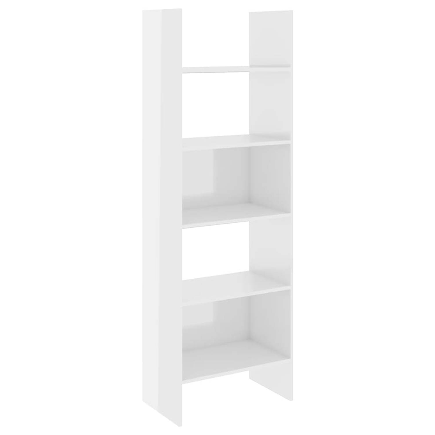 The Living Store Boekenkast 60x35x180 cm spaanplaat hoogglans wit - Kast