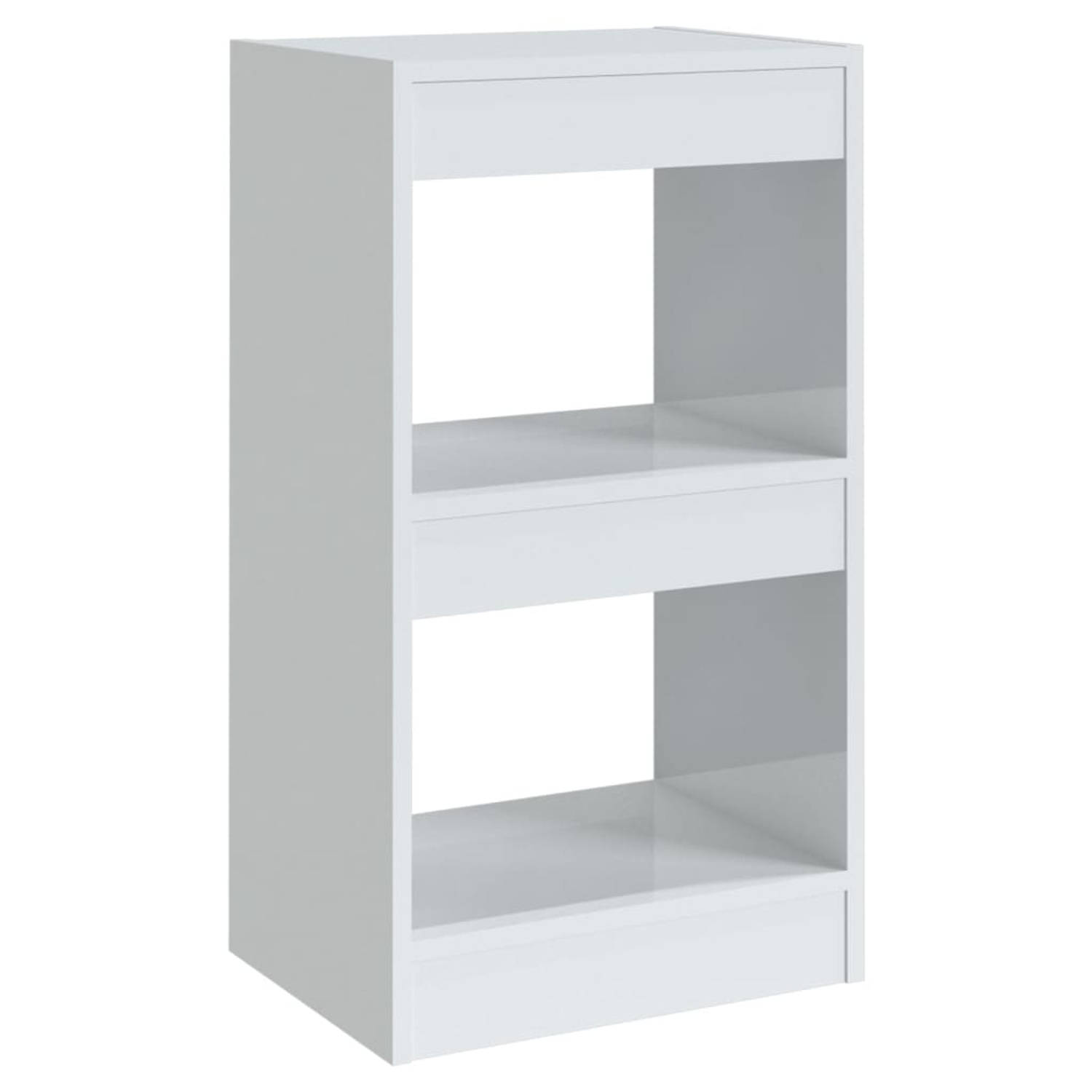 The Living Store Boekenkast/kamerscherm 40x30x72 cm hoogglans wit - Kast